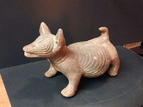 large pre columbian west mexican colima perro dog statue antique