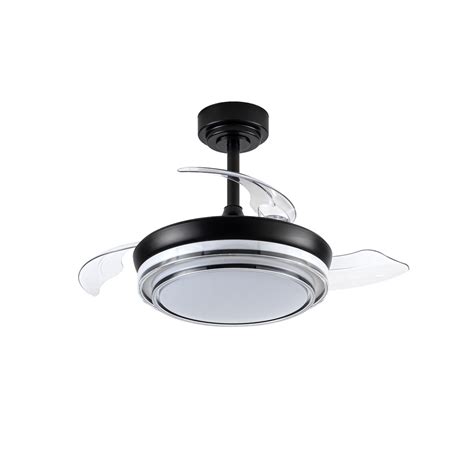 Lander Mini Black Retractable Blades Led Ceiling Fan W Lm Cct