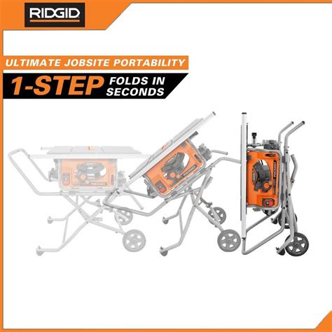 Ridgid R4514 15 Amp 10 In Portable Corded Pro Jobsite Table Saw With Stand