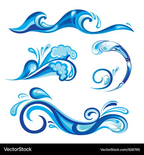 Collection of water Royalty Free Vector Image - VectorStock