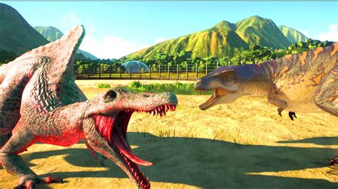 Albertosaurus Vs Spinosaurus And T Rex Jurassic World Evolution 2