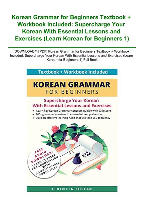 Download Pdf Korean Grammar For Beginners Textbook Workbook