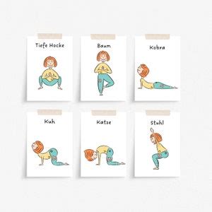 Yoga Karten Kinder Kinderyoga Karten Yoga Kartenset Zum Ausdrucken