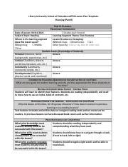 Edtpa Task Lesson Plan Vgandy Docx Liberty University School Of