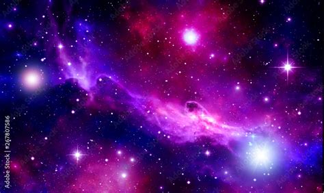 Bright space background, stars,nebula,flashes,clouds,blue,red,purple ...