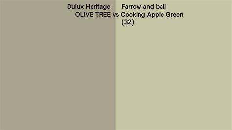 Dulux Heritage Olive Tree Vs Farrow And Ball Cooking Apple Green 32 Side By Side Comparison