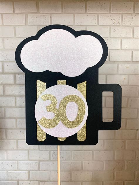 Beer Mug Cake Topper Beer Theme Birthday Cake Etsy