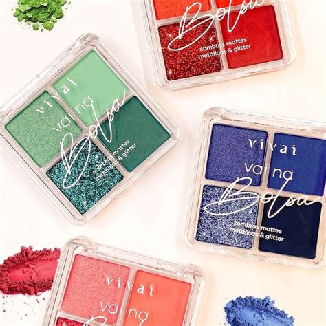 Paleta De Sombras Vai Na Bolsa Vivai Quarteto Glitter Matte Brilho