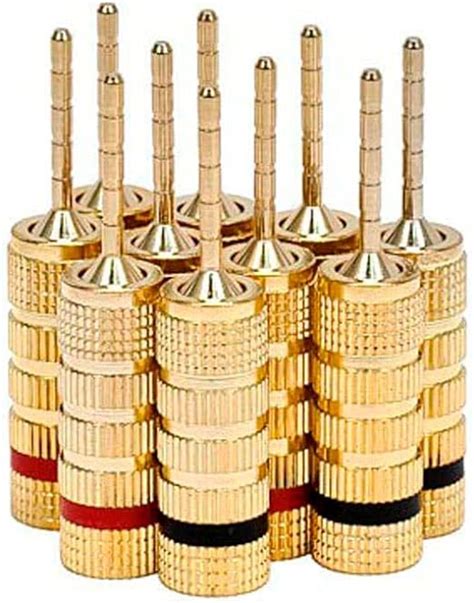 Amazon Monoprice 9438 Gold Plated Speaker Pin Plugs 5 Pairs