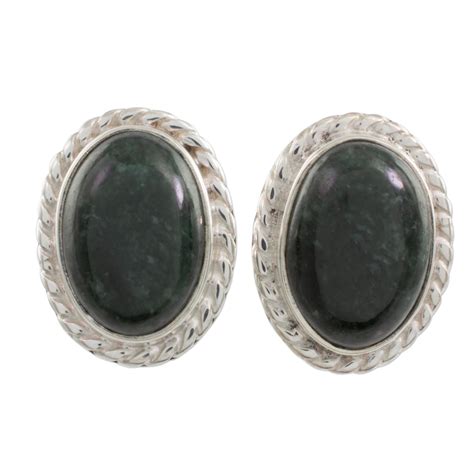 Unicef Market Jade Stud Earrings Dark Mystique