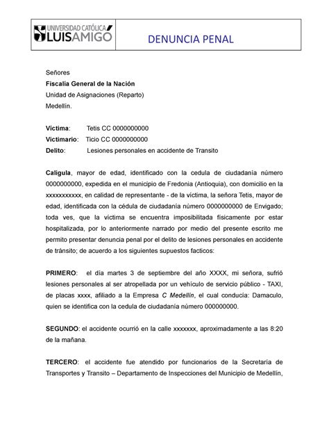 Denuncia Se Ores Fiscal A General De La Naci N Unidad De