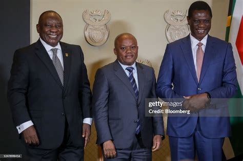 Cyril Ramaphosa South Africas President Left Sihle Zikalala