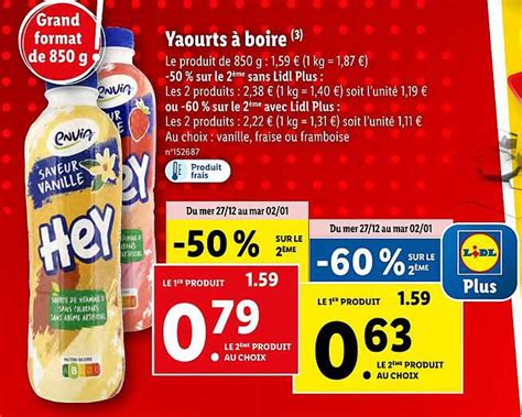 Promo Yaourts à Boire Envia chez Lidl iCatalogue fr