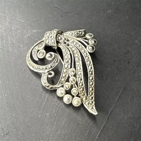 Ancienne Broche En Argent Massif Art D Co Nouveau Cr Ateur Fleurie