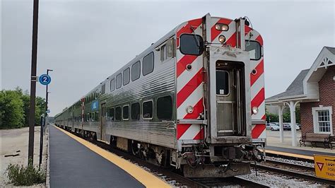 Metra Cab Car East Departs Big Timber Rd In Elgin Illinois On