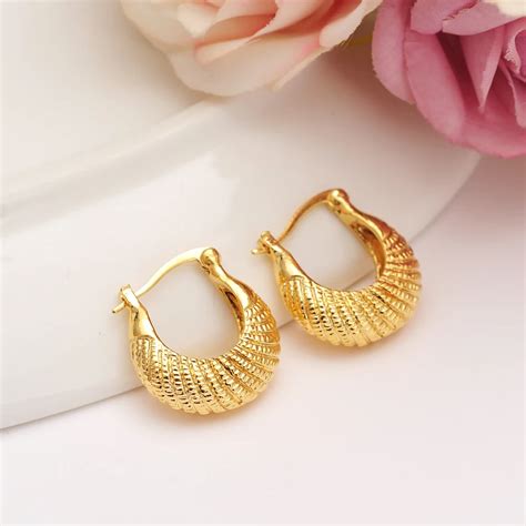 2 Pairs Africa Earrings For Women Gold Color Hoop Earrings Girl