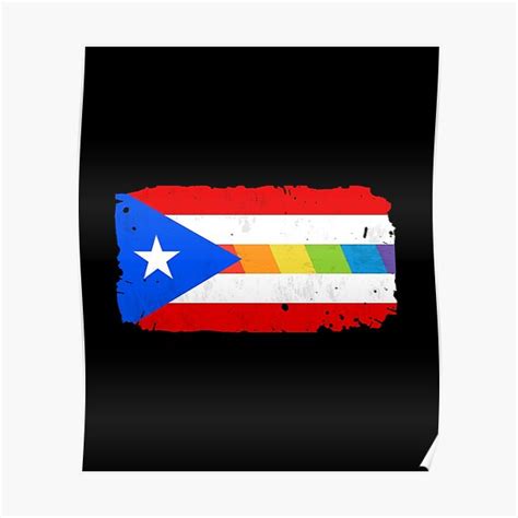 Puerto Rico Gay Pride Shirt Puerto Rican Flag Lgbt Stripe Poster By