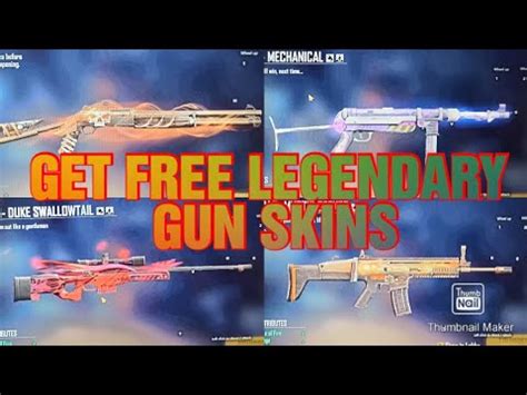 How To Get Free Legendary Gun Skins Free Fire Youtube