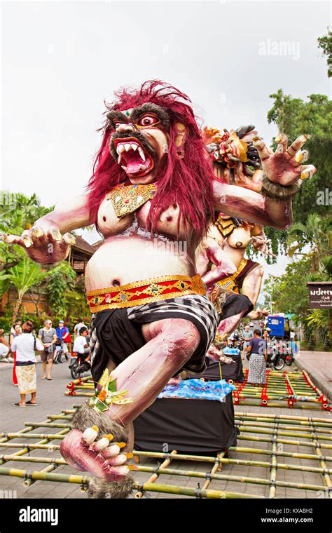 Bali Indonesia March Balinese Statue Ogoh Ogoh Ready For Ngrupuk