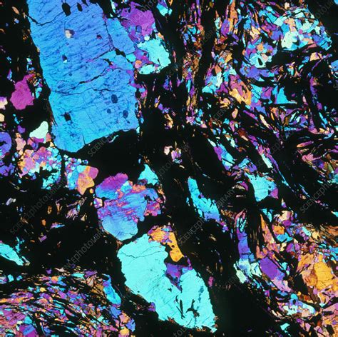 Polarised Lm Of Graphite In Thin Section Stock Image A