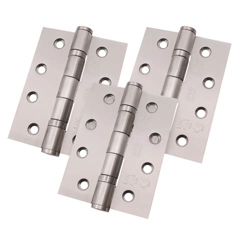 Fire Door Hinges 4 Stainless Steel Grade 13 102x76x3mm Pack 3 Hinges Tradefit