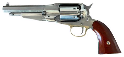 Revolver à Poudre Noire Uberti Remington 1858 New Army Sheriff Inox 512 Cal44 Armes Poudre