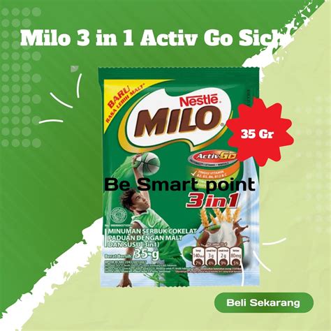 Jual Susu Milo In Activ Go Gr Renceng Isi Sachet Shopee