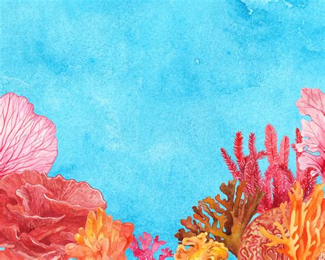 Watercolor Coral Reef Clipart Under The Sea Clipart Coral Reef Clipart