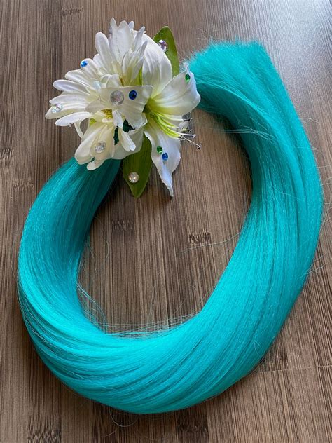 Teal Unicorn Tail Horse Tail Pony Tail Lovely Long Etsy Uk