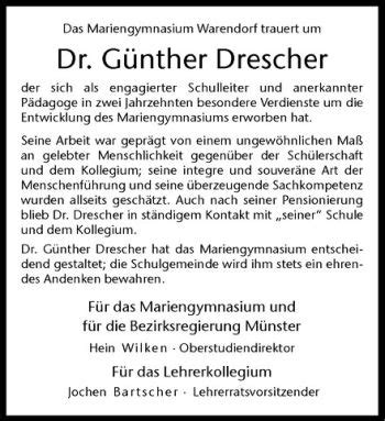 Traueranzeigen Von G Nther Drescher Trauer Ms