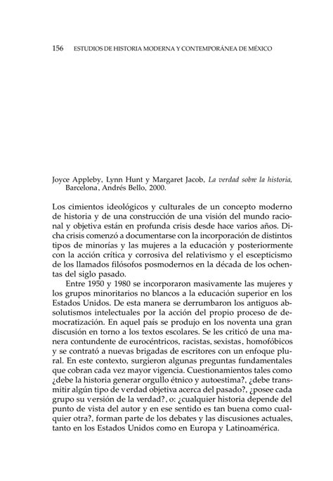 PDF Joyce Appleby Lynn Hunt Y Margaret Jacob La Verdad Sobre La