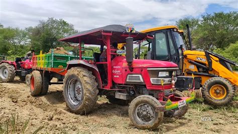 Mahindra 555 Arjun Power Plus Tractor With Fully Loaded Trolley Pulling