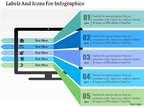 Labels And Icons For Infographics Flat Powerpoint Design Presentation