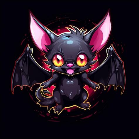 Premium Photo | A cartoon bat with glowing eyes and a pink nose ...