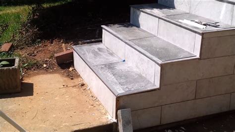 How To Tile An Outdoor Concrete Stairs Part 3 Tile Last Stair