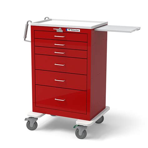 6 Drawer X Tall Emergency Cart Uxrlu 333669 Red Waterloo Healthcare