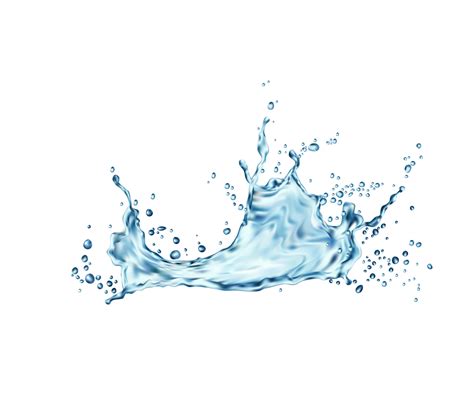 Transparent Blue Water Wave Splash With Drops Vector Art At