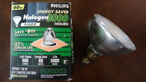 Philips 60watt PAR38 Halogen Flood Light Bulb YouTube