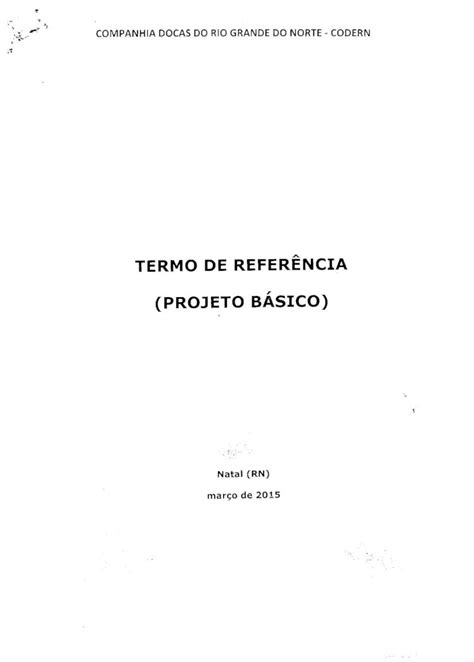 Pdf Termo De Refer Ncia Projeto B Sico Termo De Refer Ncia