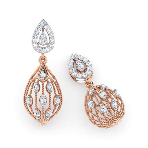 Pear Dome Diamond Jhumkas Jewellery India Online Caratlane