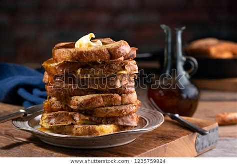 Tall Stack French Toast Topped Butter Stock Photo 1235759884 Shutterstock