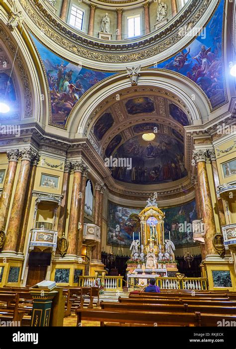 Bergamo Italy January 4 2019 Nave Of The Chiesa Prepositurale Di