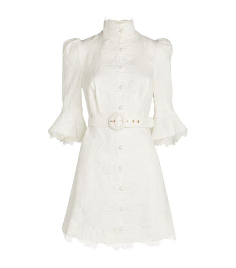 ZIMMERMANN Lace Detail High Tide MIni Dress Harrods US