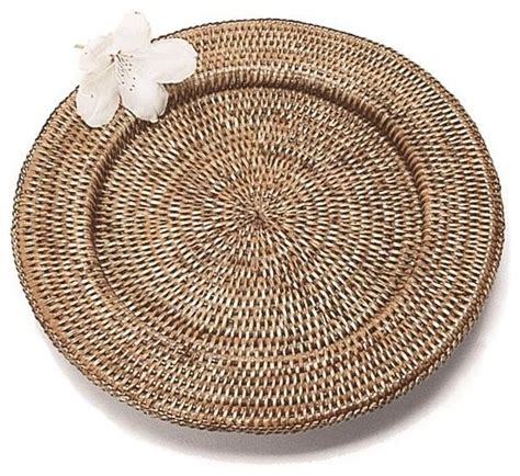 13 Solid Rattan Charger Hand Woven Beach Style Charger Plates By Artifacts Trading Company