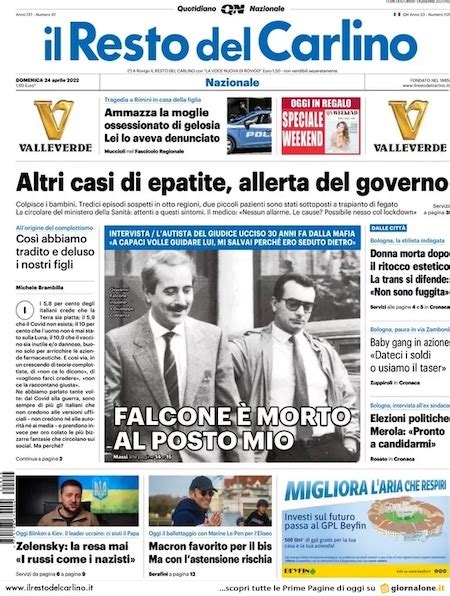 Le Prime Pagine Di Domenica Aprile Il Post