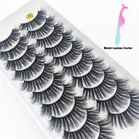 10 Pairs Natural 3d Faux Mink Lashes Cosplay Short Fluffy Strip False Eyelash Soft Fake