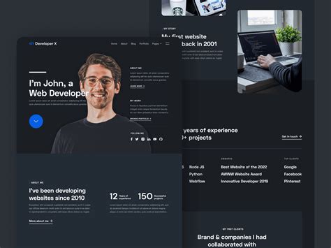 Engineer Portfolio Webflow Template 4 Images Behance