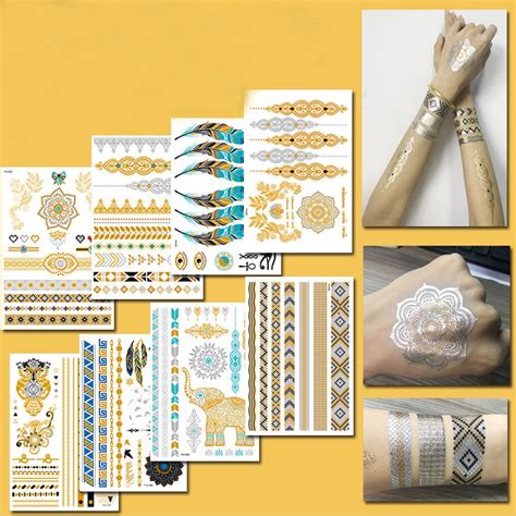 Yh Series Metallic Temporary Tattoos Custom Boxes Stickers And Temporary Tattoos