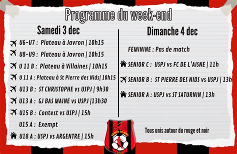 Actualit Programme Du Week End Club Football Us Pays De Juhel Footeo