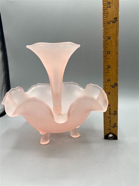 Vintage Pink Satin Frosted Glass Bud Flower Display Vase Estatesales Org